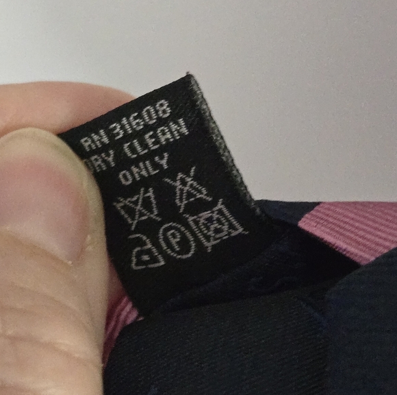 Jos. A. Bank Silk Pink and Black Diagonal Striped Tie - Picture 8 of 8